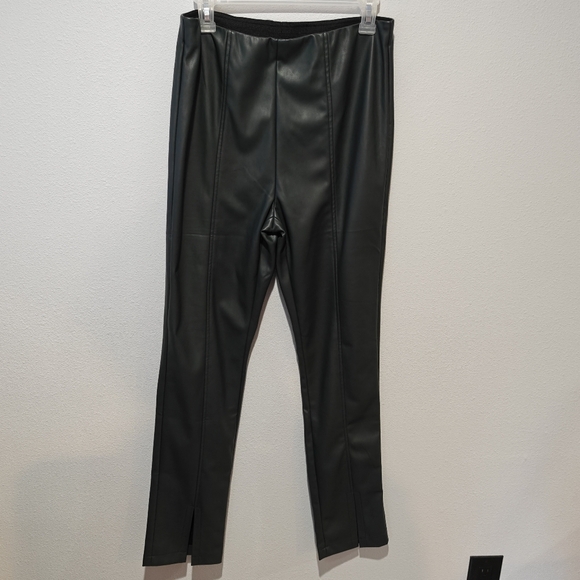 NWT Steve Madden Vegan Leather Anastasia Leggings Hunter Green Size Large - Picture 2 of 8